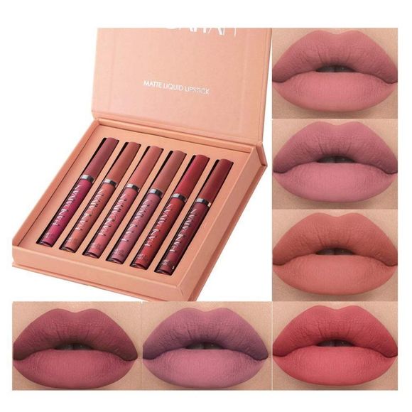 6Pcs Matte Liquid Lipstick Makeup Set, Matte liquid Long-Lasting Wear Non-Stick - Picture 1 of 5